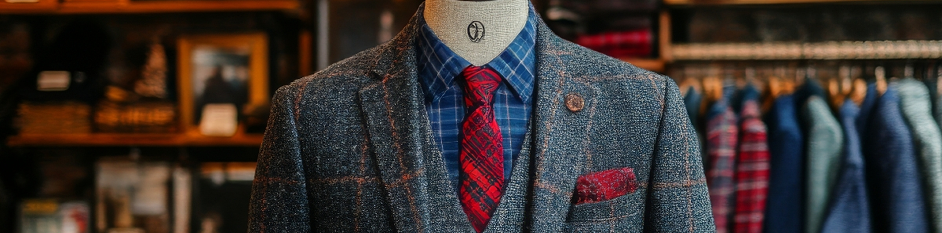 Men's Blue Tweed Blazer Banner-Jyntrava